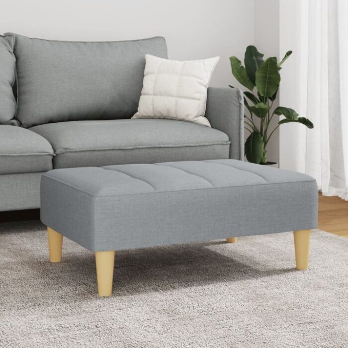 Fusshocker Hellgrau 77x55x31 cm Stoff – Bild 3