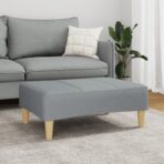 Fusshocker Hellgrau 77x55x31 cm Stoff – Bild 3