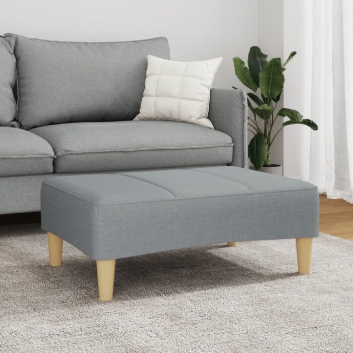 Fusshocker Hellgrau 77x55x31 cm Stoff – Bild 3