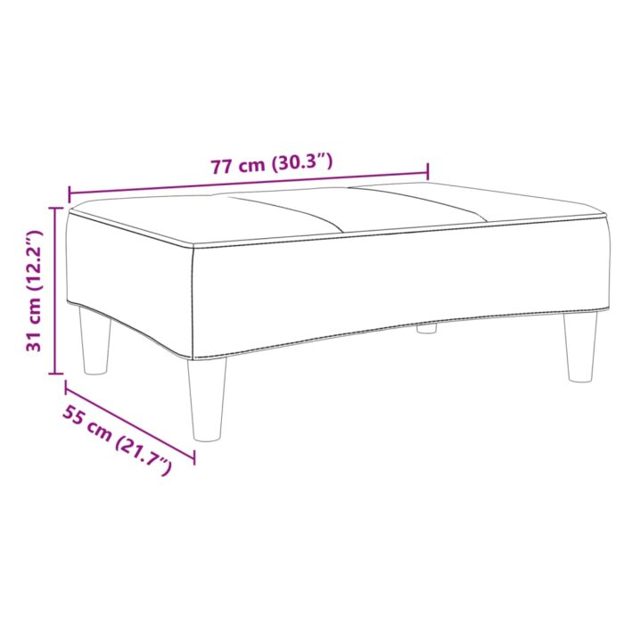 Fusshocker Hellgrau 77x55x31 cm Samt – Bild 8