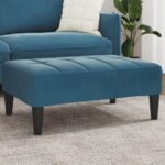 Fusshocker Hellgrau 77x55x31 cm Samt