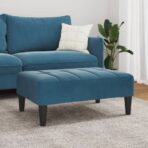 Fusshocker Hellgrau 77x55x31 cm Samt – Bild 3