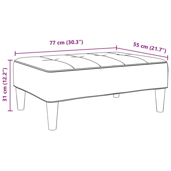 Fusshocker Hellgrau 77x55x31 cm Samt – Bild 8