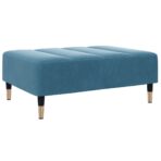 Fusshocker Blau 77x55x31 cm Samt – Bild 2