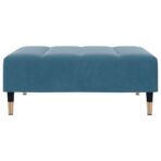Fusshocker Blau 77x55x31 cm Samt – Bild 4