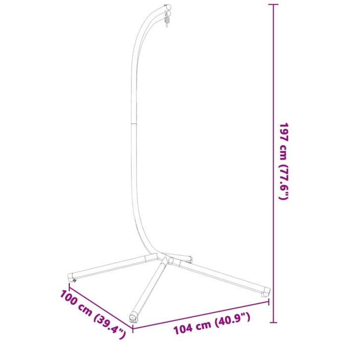 Hängesesselständer ohne Korb Anthrazitstahl – Bild 6