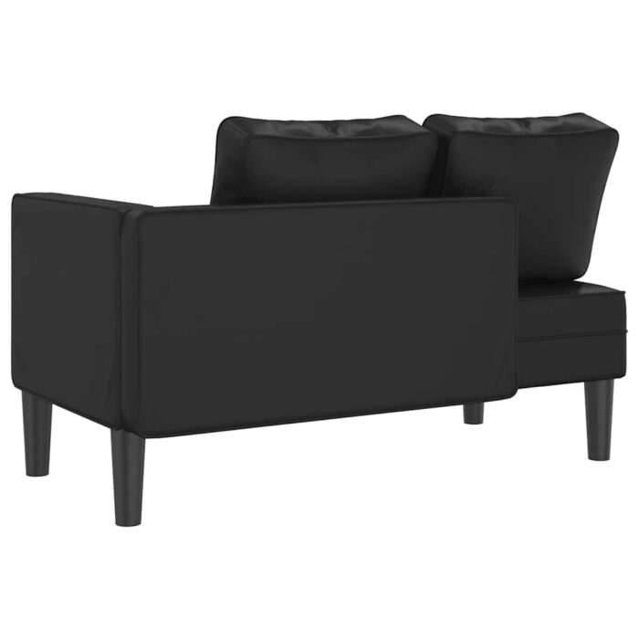 Chaiselongue mit Kissen Schwarz Kunstleder – Bild 5