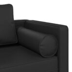 Chaiselongue mit Kissen Schwarz Kunstleder – Bild 6