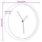 Wanduhr Rosa Ø25,5 cm Polystyren und Glas – Bild 7