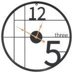 Wanduhr Schwarz Ø50 cm Eisen – Bild 2