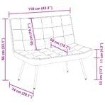 Sitzbank Hellgrau 110x74x84 cm Samt – Bild 9