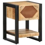 Nachttisch 35x34x45 cm Raues Mangoholz – Bild 6