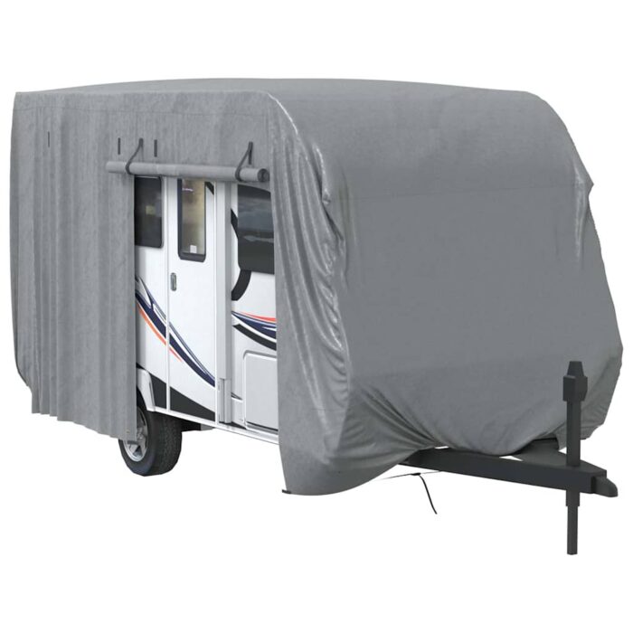 Schutzhülle für Wohnwagen Grau 610x250x220 cm Vliesstoff – Bild 2
