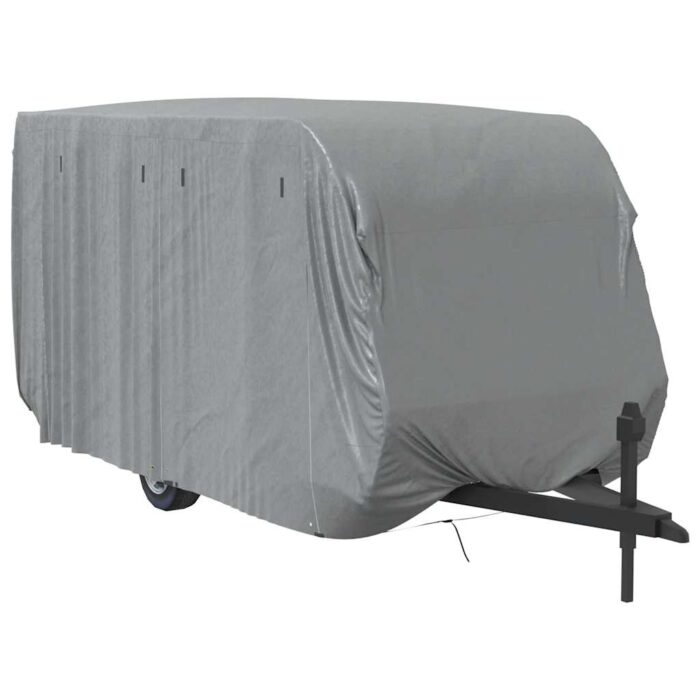 Schutzhülle für Wohnwagen Grau 610x250x220 cm Vliesstoff – Bild 4