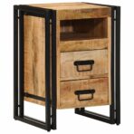 Nachttisch 40x40x59 cm - Massivholz Akazie – Bild 4