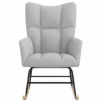 Schaukelstuhl Wolkengrauer Stoff – Bild 4