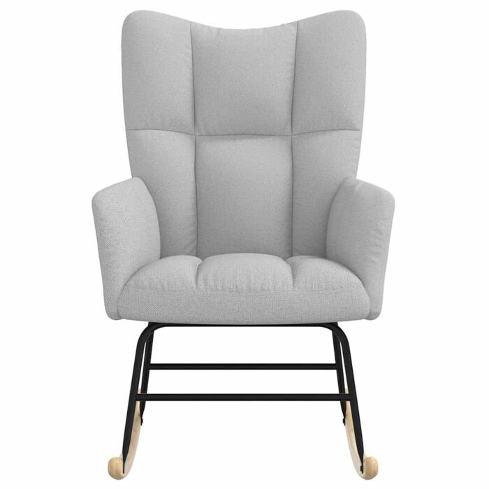 Schaukelstuhl Wolkengrauer Stoff – Bild 4