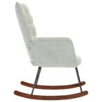 Schaukelstuhl Hellgrau Samt – Bild 4