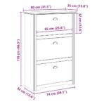 Schuhregal BODO Weiss 80x35x118 cm – Bild 9