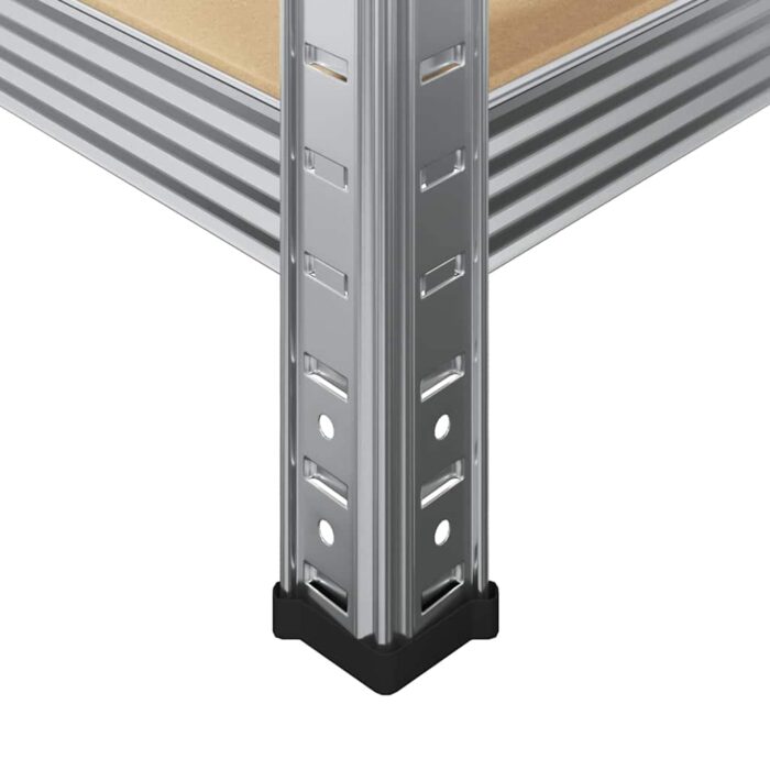 Lagerregal mit 4 Böden Silbern Stahl & Holzwerkstoff – Bild 11