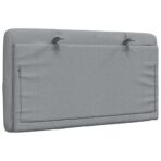 Kopfteil-Kissen Hellgrau 80 cm Stoff – Bild 6