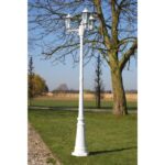 Gartenlaterne 3-flammig 215 cm Weiss Aluminium