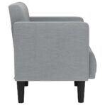 Sessel mit Armlehnen Hellgrau 53 cm Stoff – Bild 4