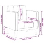 Sessel mit Armlehnen Hellgrau 53 cm Stoff – Bild 8