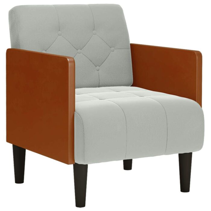 Sessel mit Armlehnen Hellgrau 55 cm Samt – Bild 2