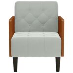 Sessel mit Armlehnen Hellgrau 55 cm Samt – Bild 3