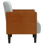 Sessel mit Armlehnen Hellgrau 55 cm Samt – Bild 4