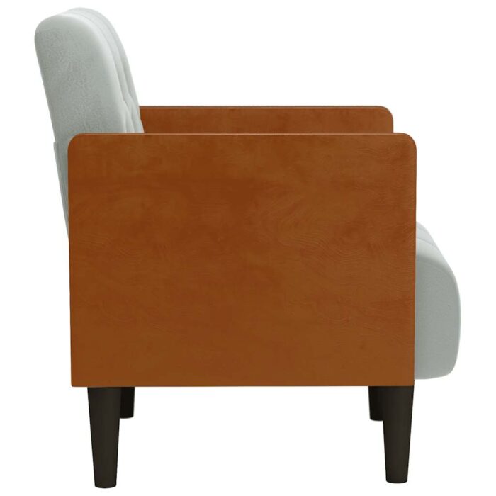 Sessel mit Armlehnen Hellgrau 55 cm Samt – Bild 4