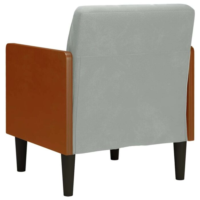 Sessel mit Armlehnen Hellgrau 55 cm Samt – Bild 5