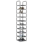 Schuhregale 2 Stk. 10 Ebenen Schwarz 33x33x174 cm Vliesstoff