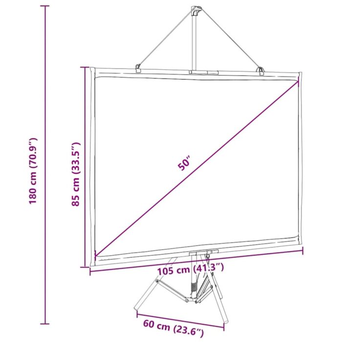 Projektionsleinwand mit Stativ 50 Zoll 4:3 – Bild 12