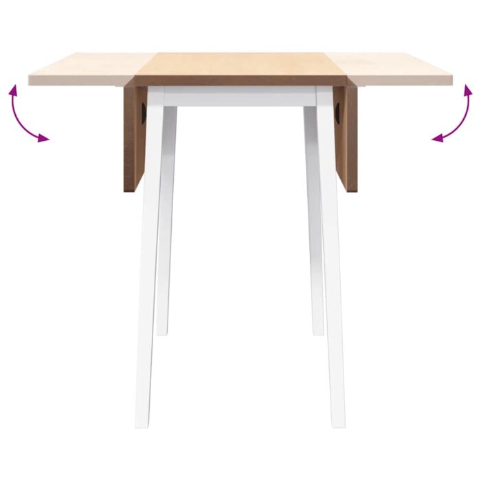 Esstisch Weiss Massivholz Gummibaumholz – Bild 9