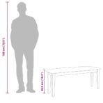 Bank 110 cm Braun Massivholz Gummibaum – Bild 11