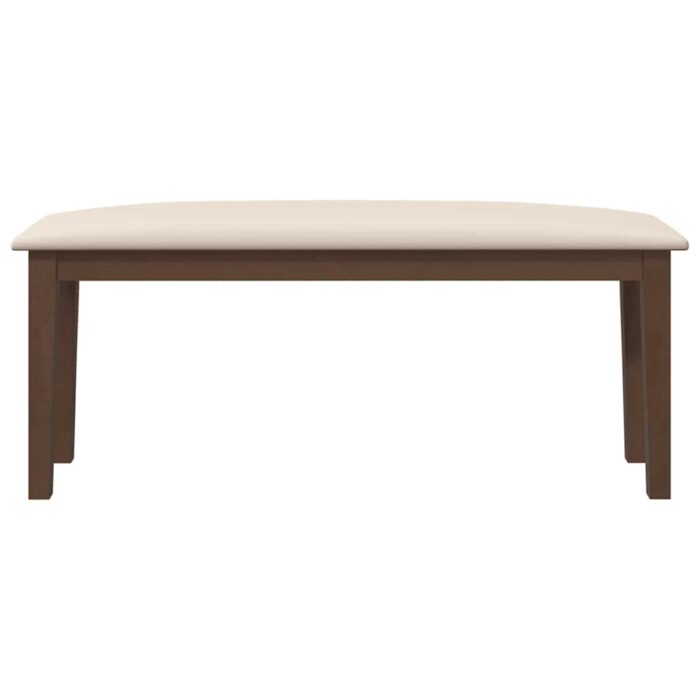 Bank 110 cm Braun Massivholz Gummibaum – Bild 4