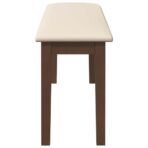 Bank 110 cm Braun Massivholz Gummibaum – Bild 5