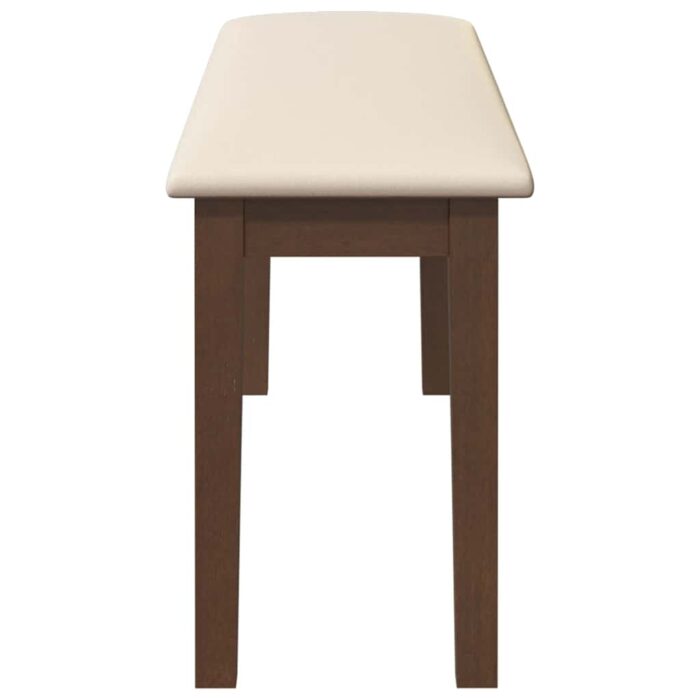 Bank 110 cm Braun Massivholz Gummibaum – Bild 5