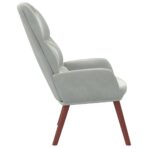 Relaxsessel Hellgrau Samt – Bild 5