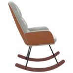 Schaukelstuhl Hellgrau Samt – Bild 5