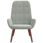 Relaxsessel Hellgrau Samt – Bild 3