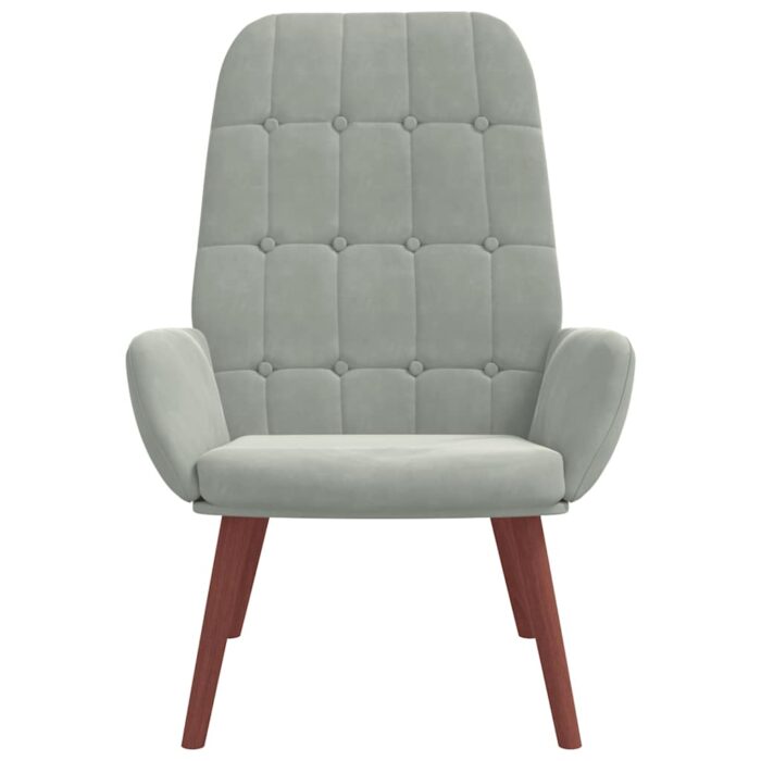 Relaxsessel Hellgrau Samt – Bild 3