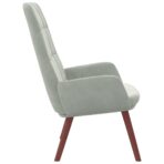 Relaxsessel Hellgrau Samt – Bild 4