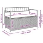 Gartenbank mit Stauraum und Kissen Schwarz Poly Rattan – Bild 10