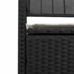 Gartenbank mit Stauraum und Kissen Schwarz Poly Rattan – Bild 8