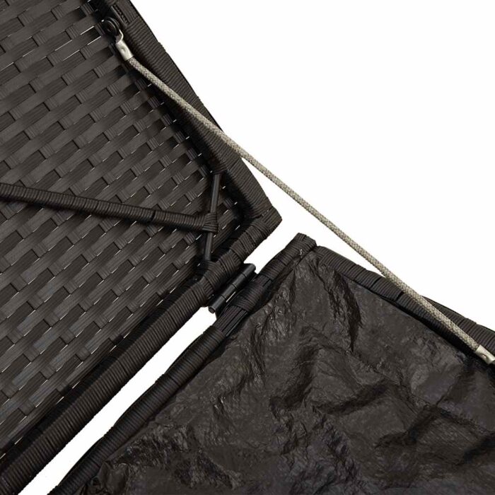 Gartenhocker mit Kissen 2 Stk. Schwarz 40x40x43 cm Poly Rattan – Bild 10