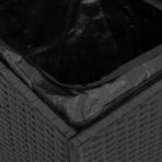 Gartenhocker mit Kissen 2 Stk. Schwarz 40x40x43 cm Poly Rattan – Bild 11