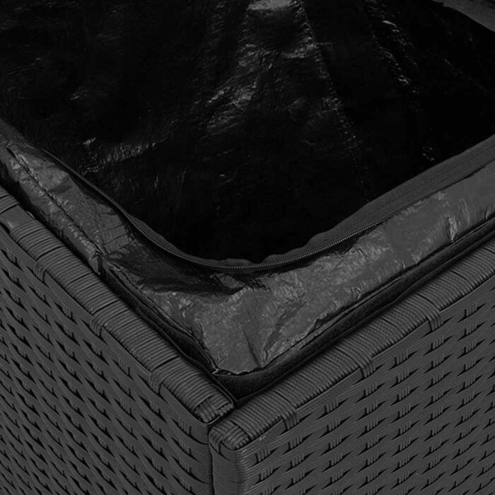 Gartenhocker mit Kissen 2 Stk. Schwarz 40x40x43 cm Poly Rattan – Bild 11